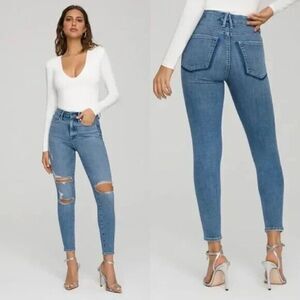 Good American Good Legs High Waist Ripped Crop Skinny Jeans Size 0/25 NWT - $195